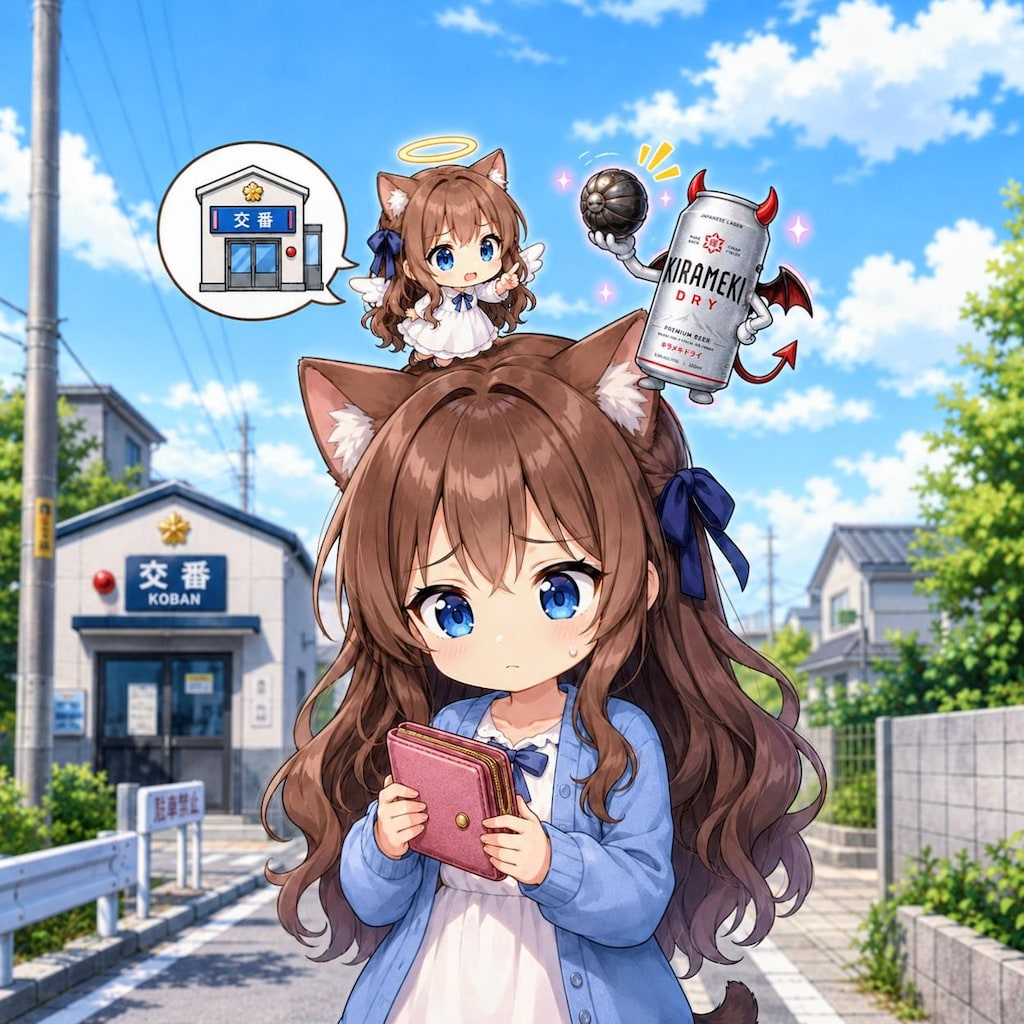 お財布を拾った小さな女の子