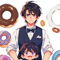 ドーナツとメルヘンな黒髪短髪男性！！（8枚） 6枚目