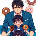 ドーナツとメルヘンな黒髪短髪男性！！（8枚） 8枚目