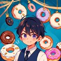 ドーナツとメルヘンな黒髪短髪男性！！（8枚） 2枚目