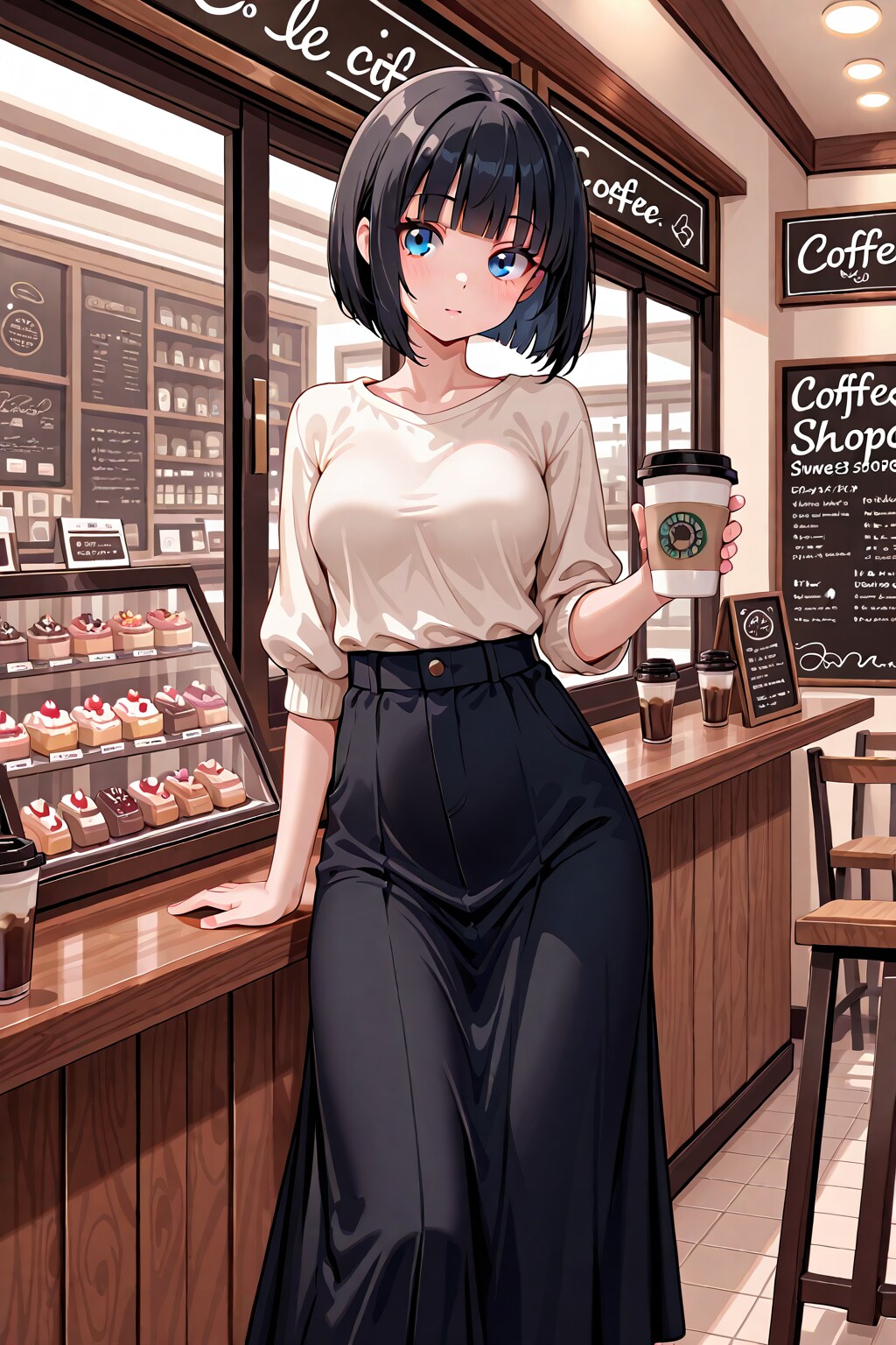 ロングスカート愛好家さんの黒髪栞さん