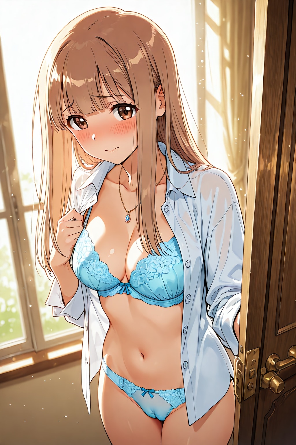 お…おはようございます…（恥じらう）