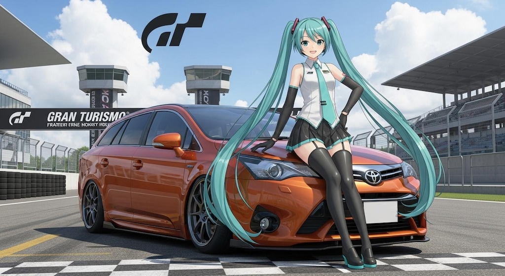 初音ミクとアベンシスワゴン