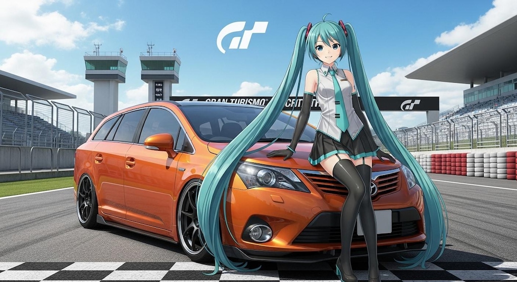 初音ミクとアベンシスワゴン