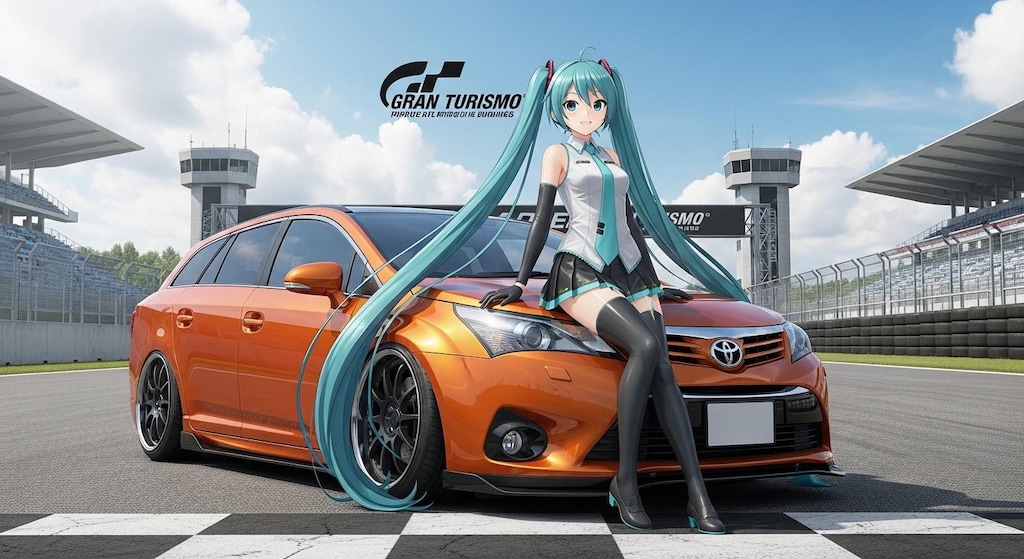 初音ミクとアベンシスワゴン