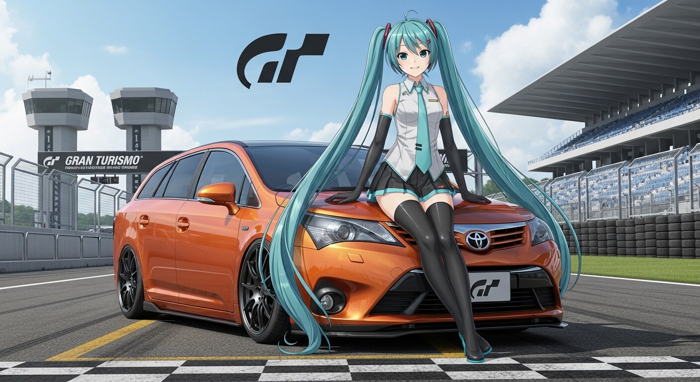 初音ミクとアベンシスワゴン | の人気AIイラスト・グラビア