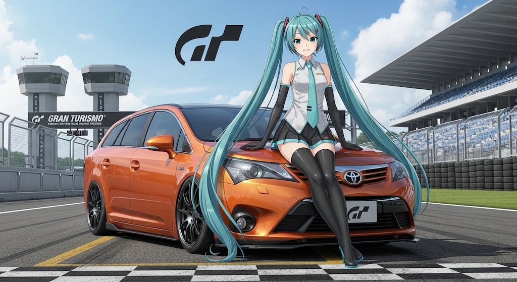 初音ミクとアベンシスワゴン