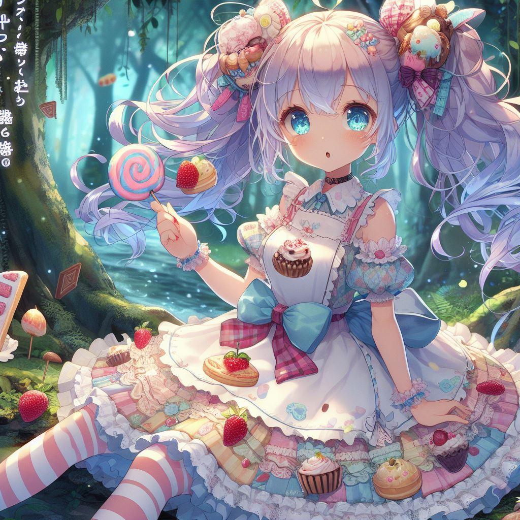 お菓子の国の森で