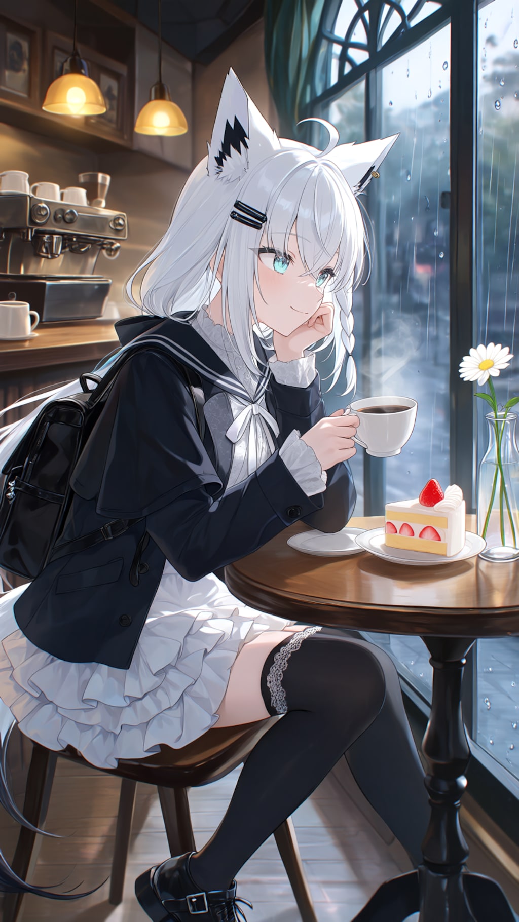 カフェで