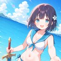 海辺のセーラービキニ 4枚目