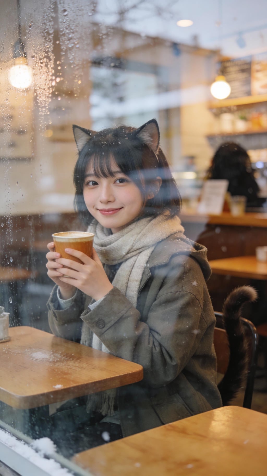 The Cat Girl's Snowy Morning Contemplation