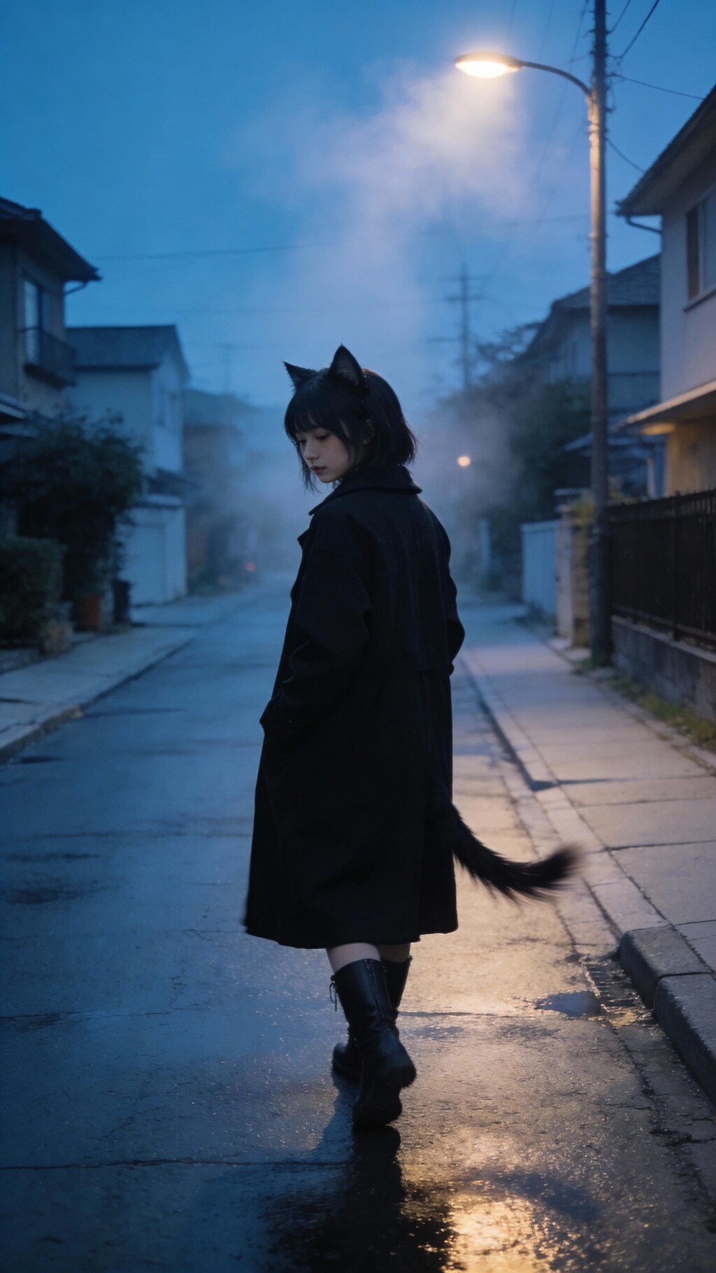 The Cat Girl's Snowy Morning Contemplation