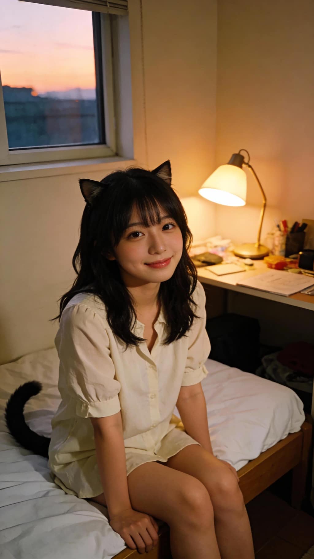 The Cat Girl's Snowy Morning Contemplation