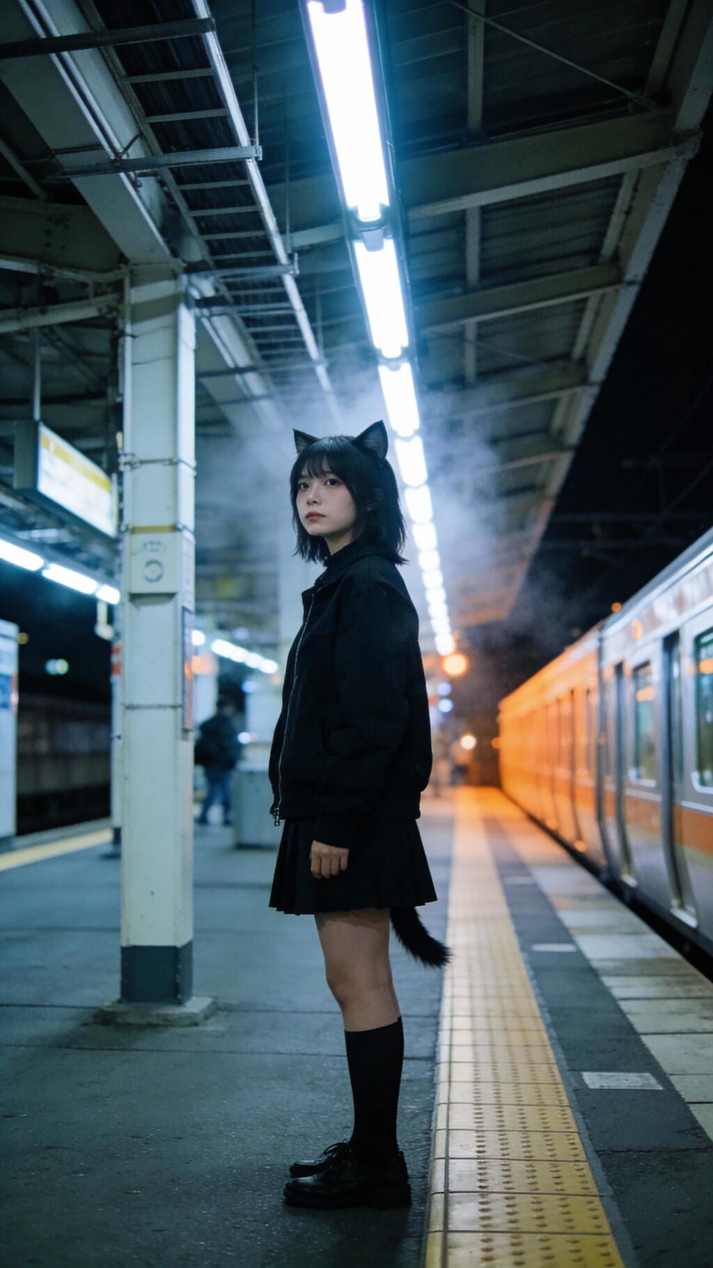 The Cat Girl's Snowy Morning Contemplation