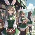 村の販売所でチョコレートを売る森バニーさん 2枚目