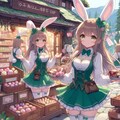 村の販売所でチョコレートを売る森バニーさん 3枚目