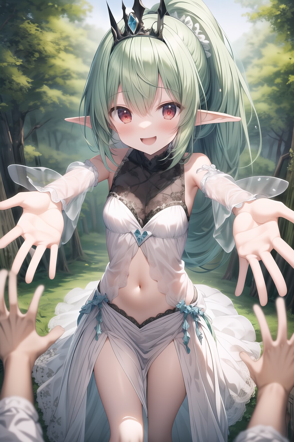 再開喜ぶエルフ姫さま