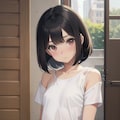 白いTシャツの女の子 3枚目