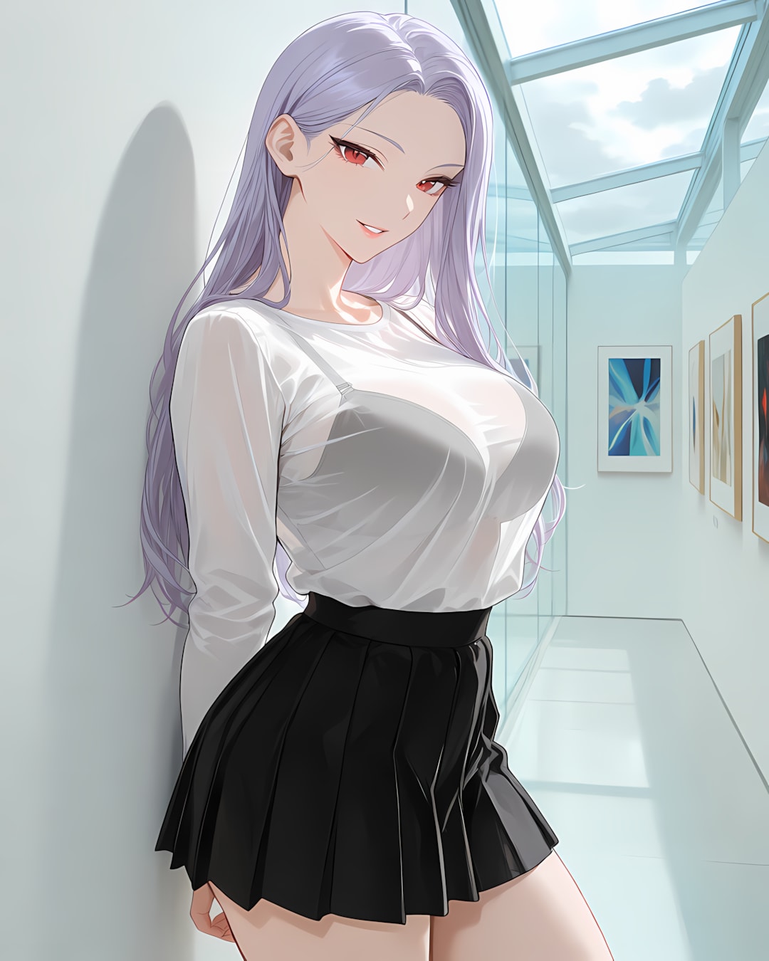 雨を避けて静かなギャラリーデート🖤
