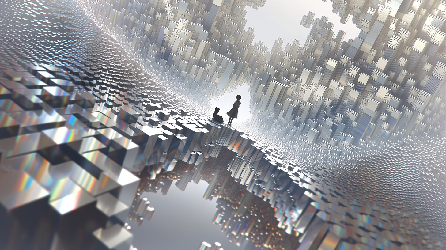 一人と一匹と銀色の世界