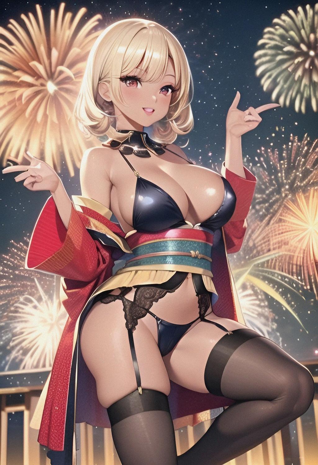 黒ギャル女子(花火3)