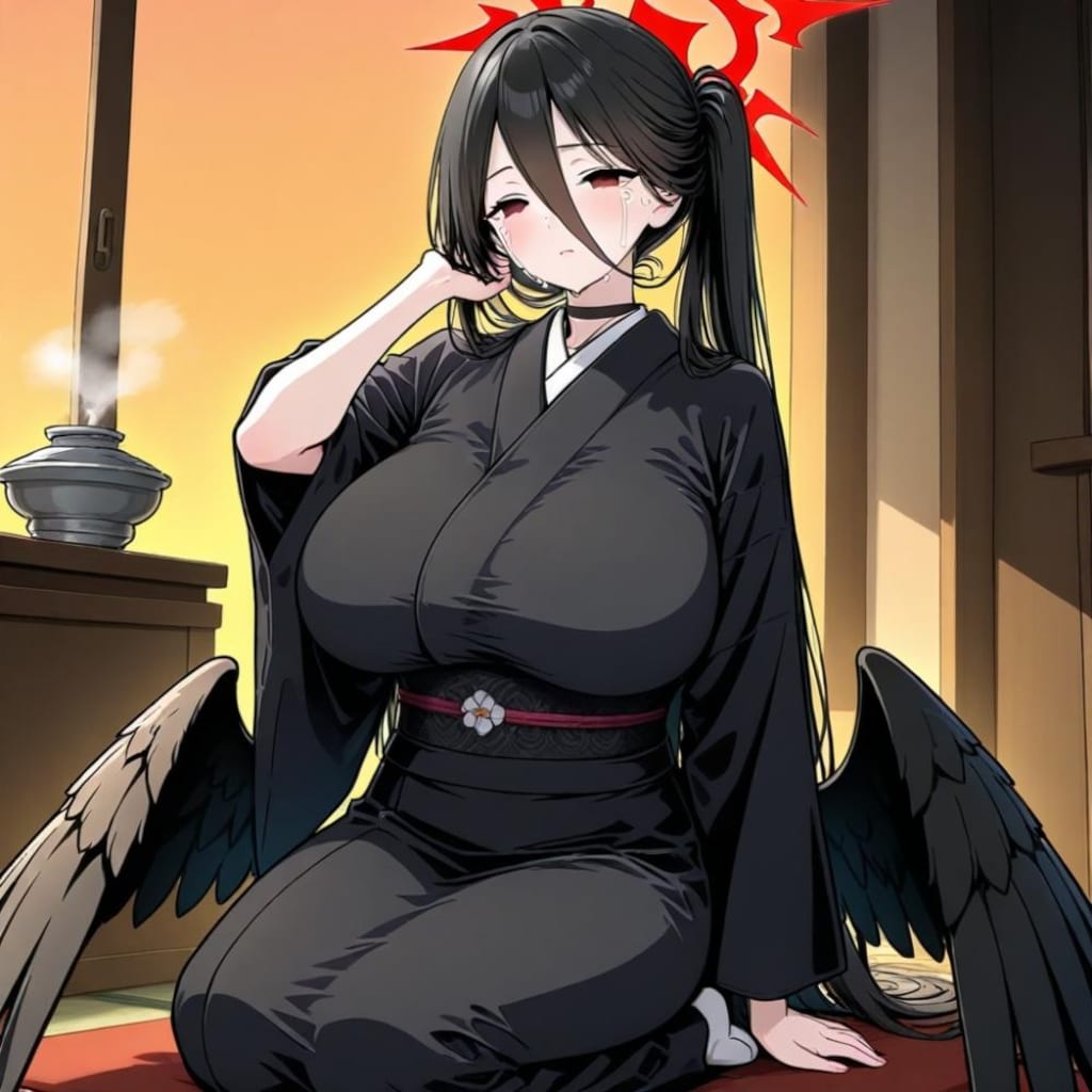 うなじ喪服未亡人コスプレ人妻＆白黒絵