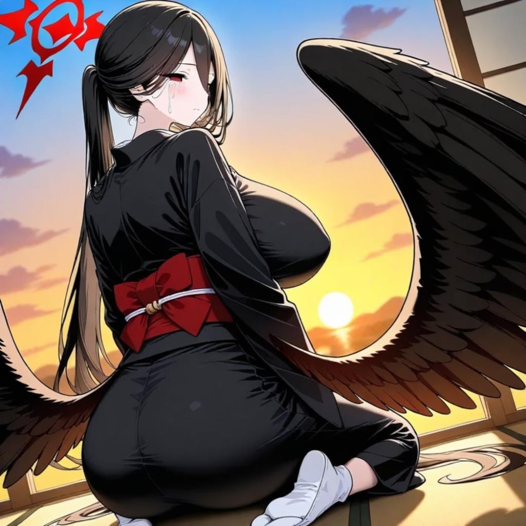 うなじ喪服未亡人コスプレ人妻＆白黒絵