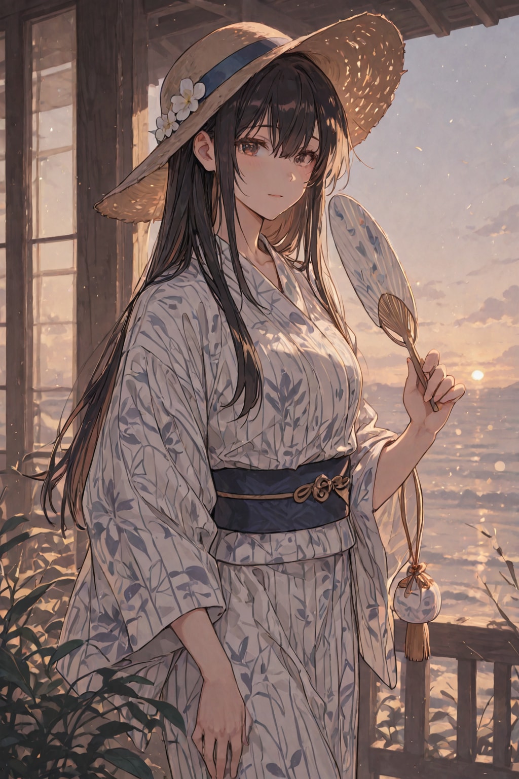 ユリママ　暑中見舞い絵風