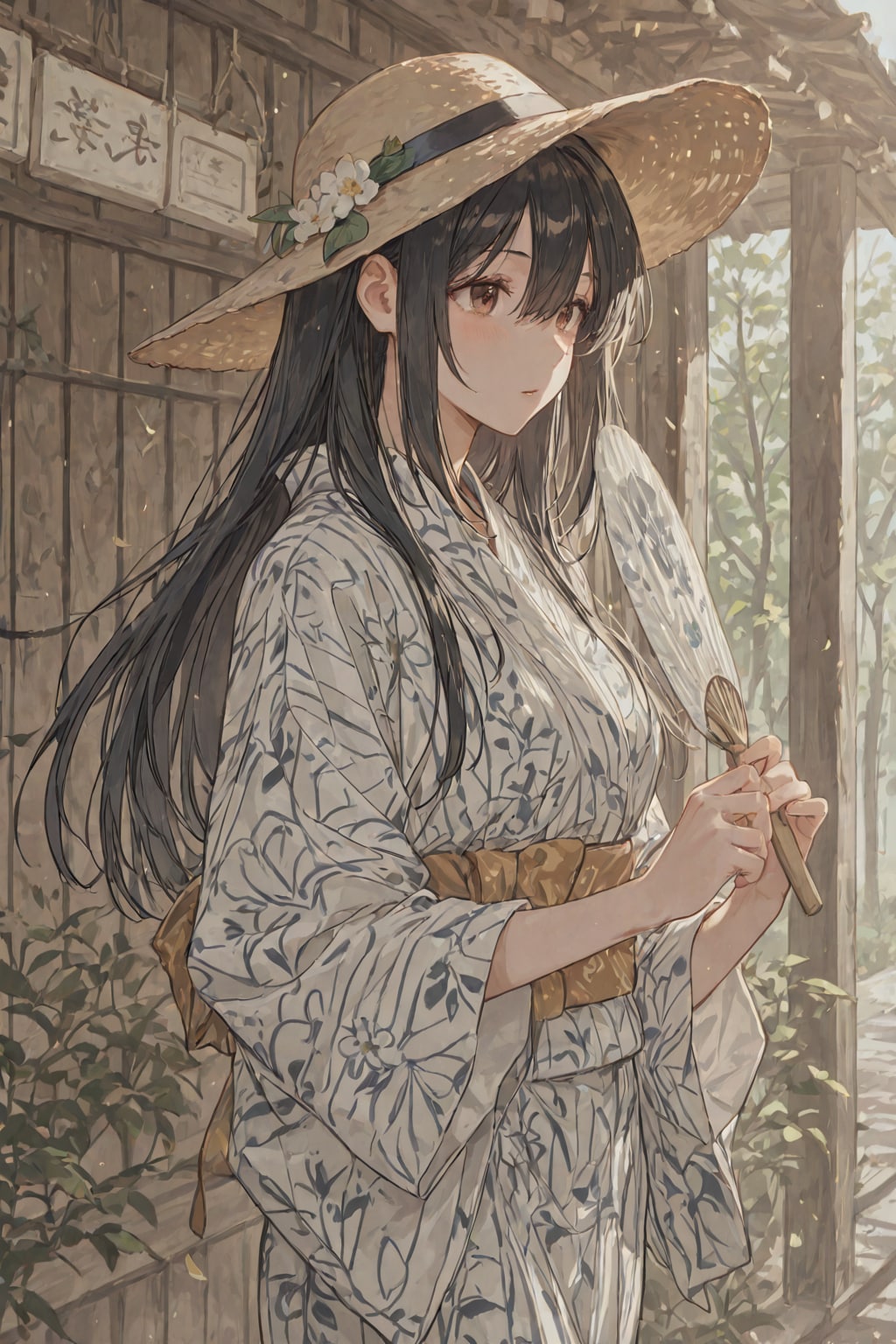 ユリママ　暑中見舞い絵風
