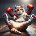 ボクシングをする猫 9枚目