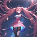 初音ミクなのに髪の色が赤っぽくなります。 2枚目