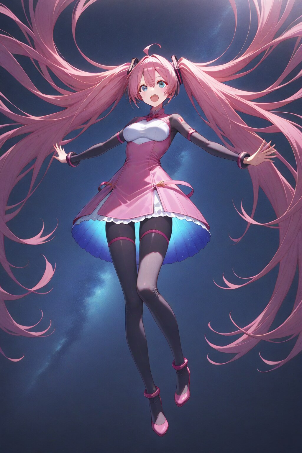 初音ミクなのに髪の色が赤っぽくなります。