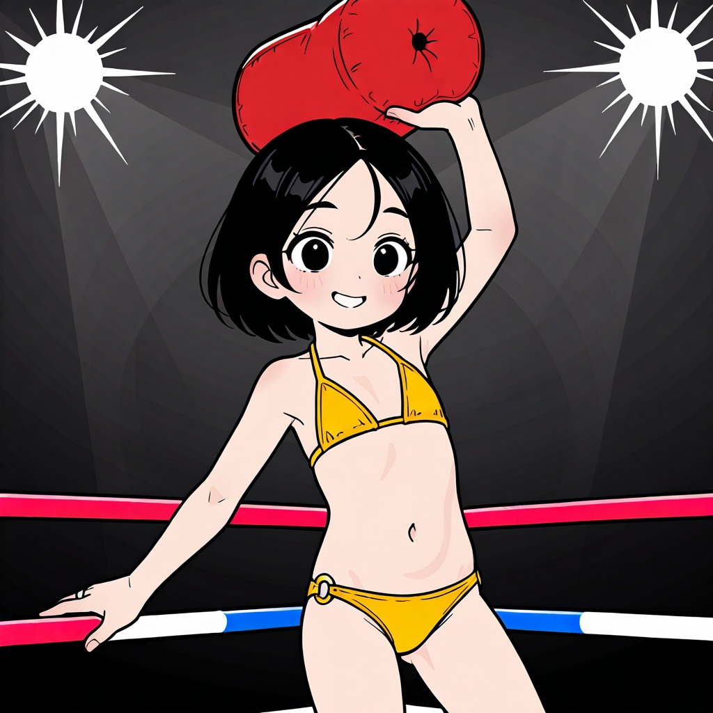 ぺったんこ水着ガール
