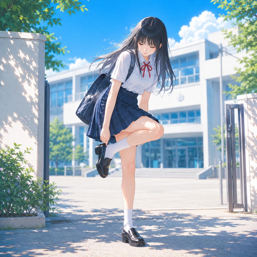 靴を履く少女