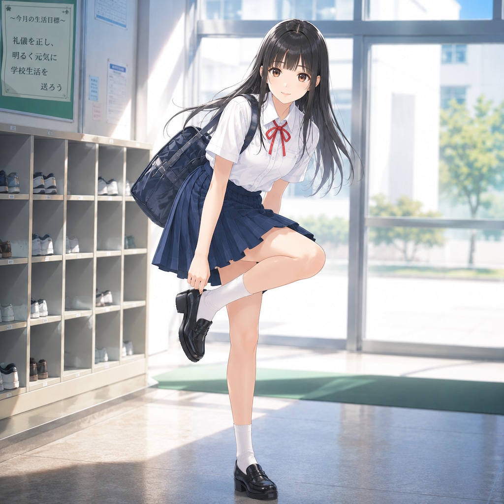靴を履く少女