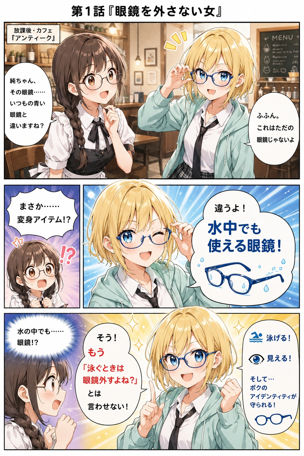 眼鏡を外さない女