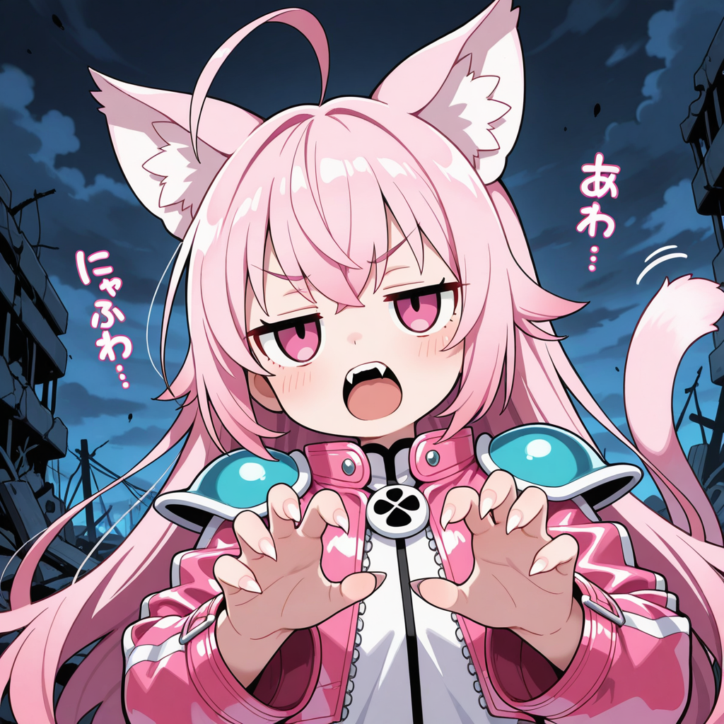 ねこちゃんの必殺技！！「引っ掻きかぶりつきっ！！」