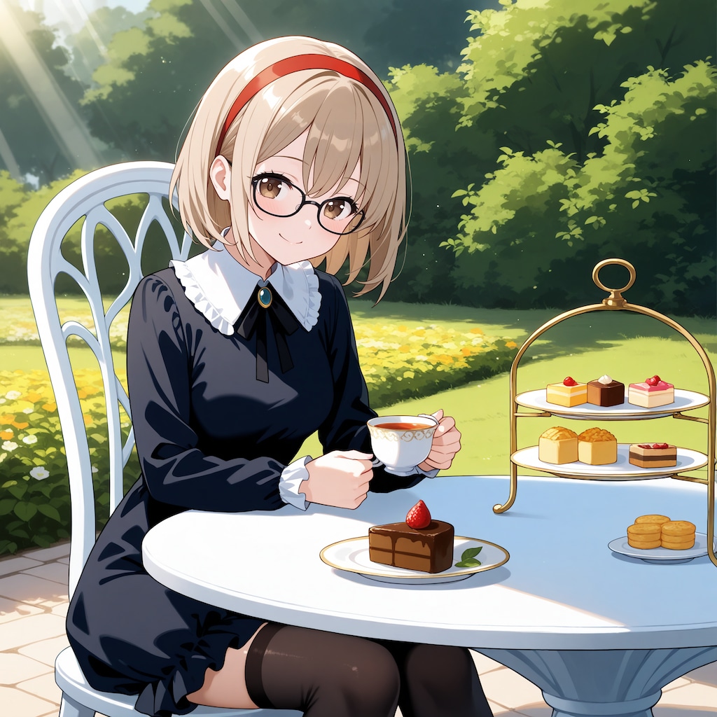 ティータイムをする智美