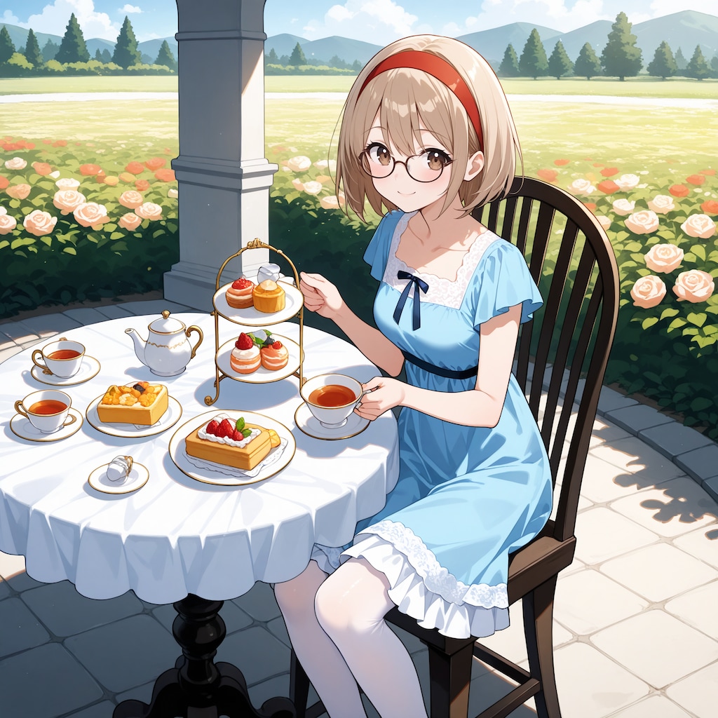 ティータイムをする智美