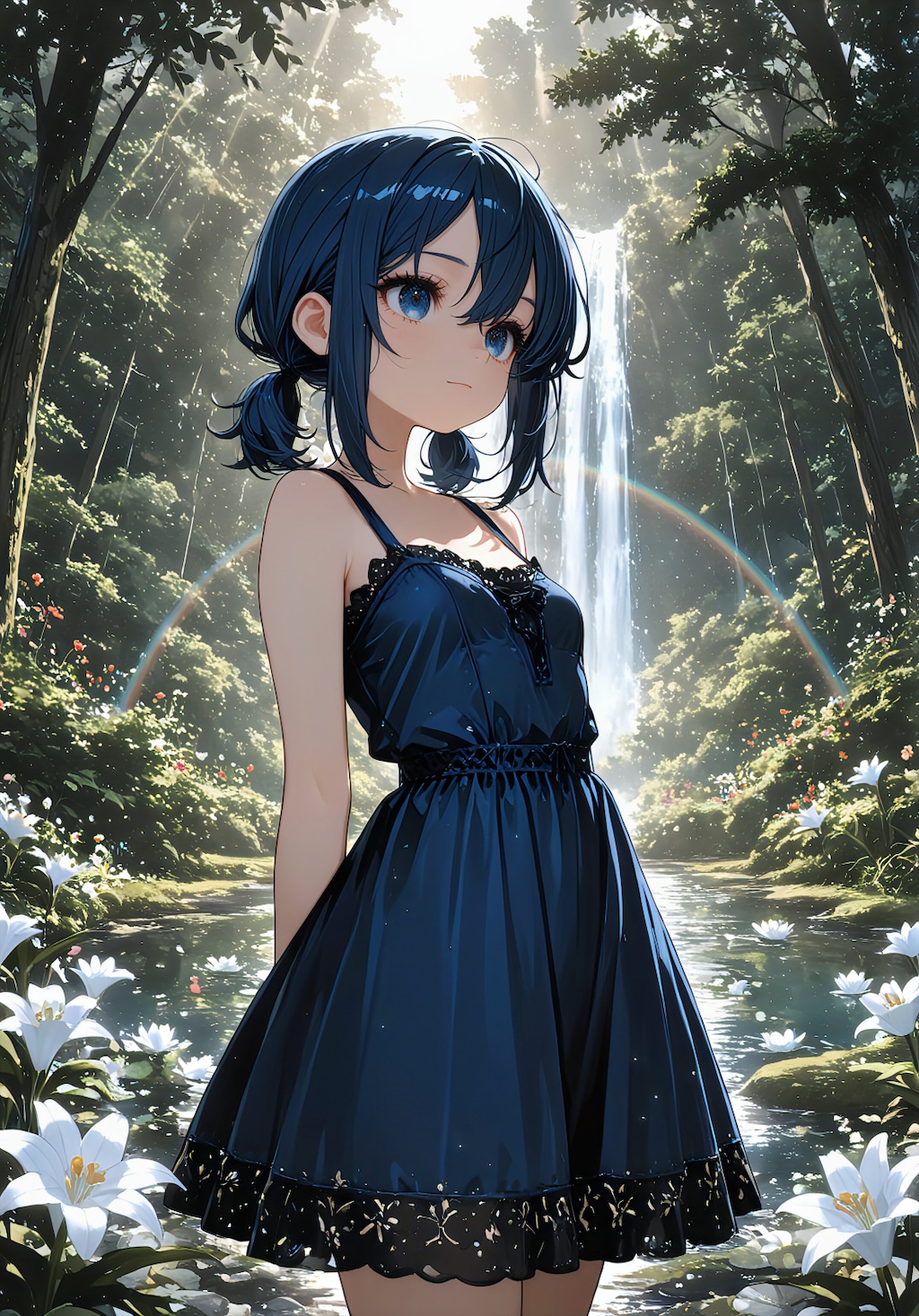 幻想の森に咲くユリ