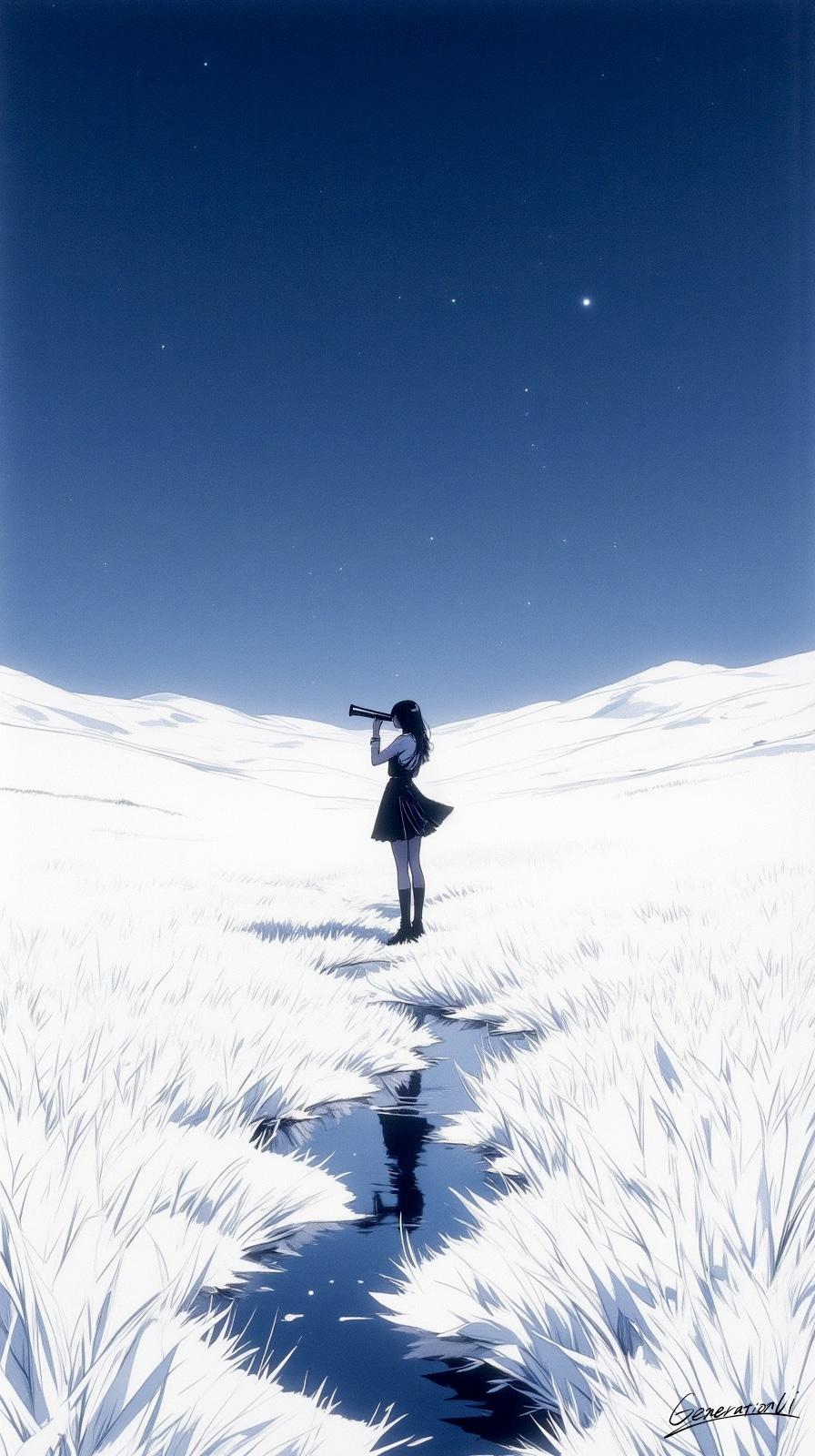 望遠鏡と静寂／スマホ壁紙アーカイブ | の人気AIイラスト・グラビア