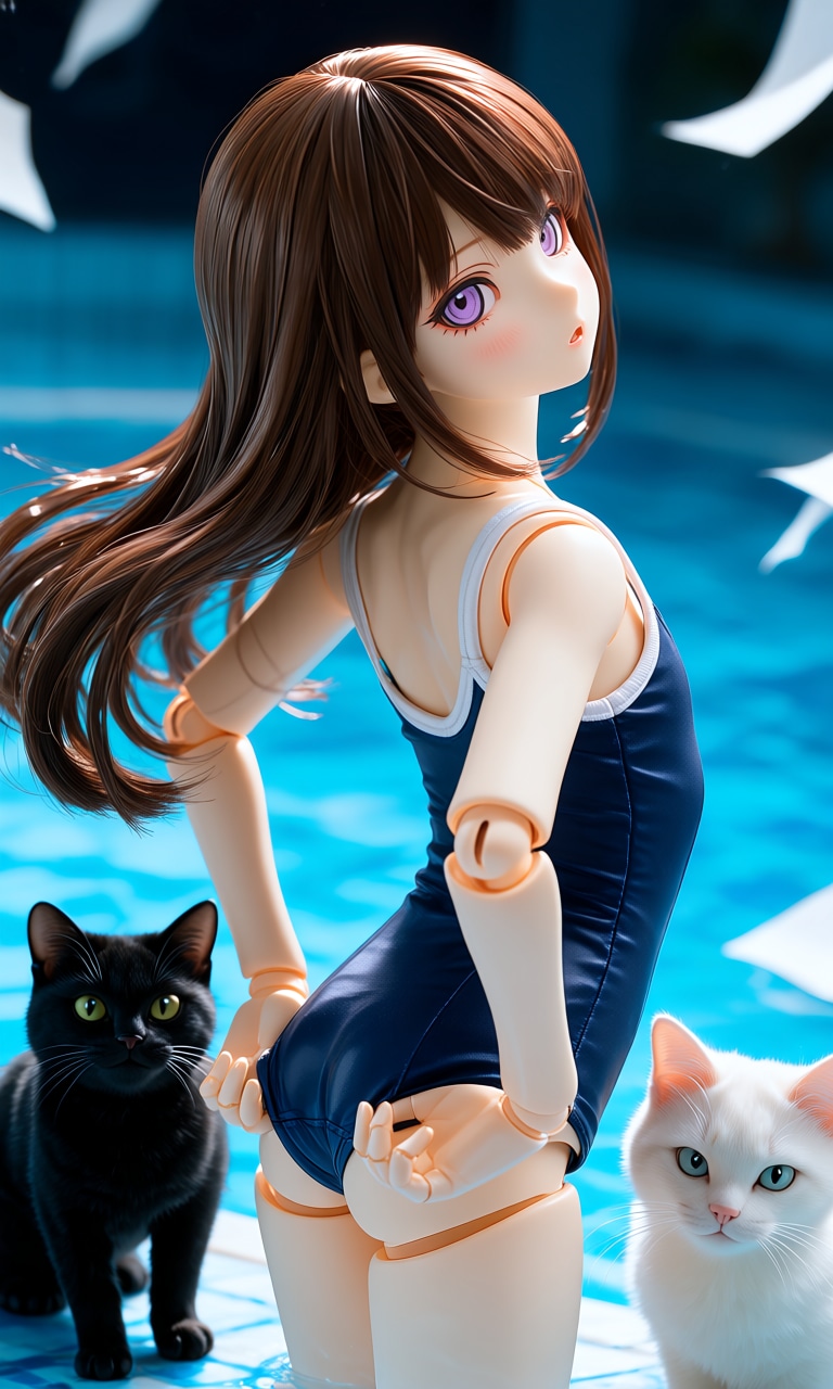 異世界制服少女達　スク水少女　アクリルドールフィギュア