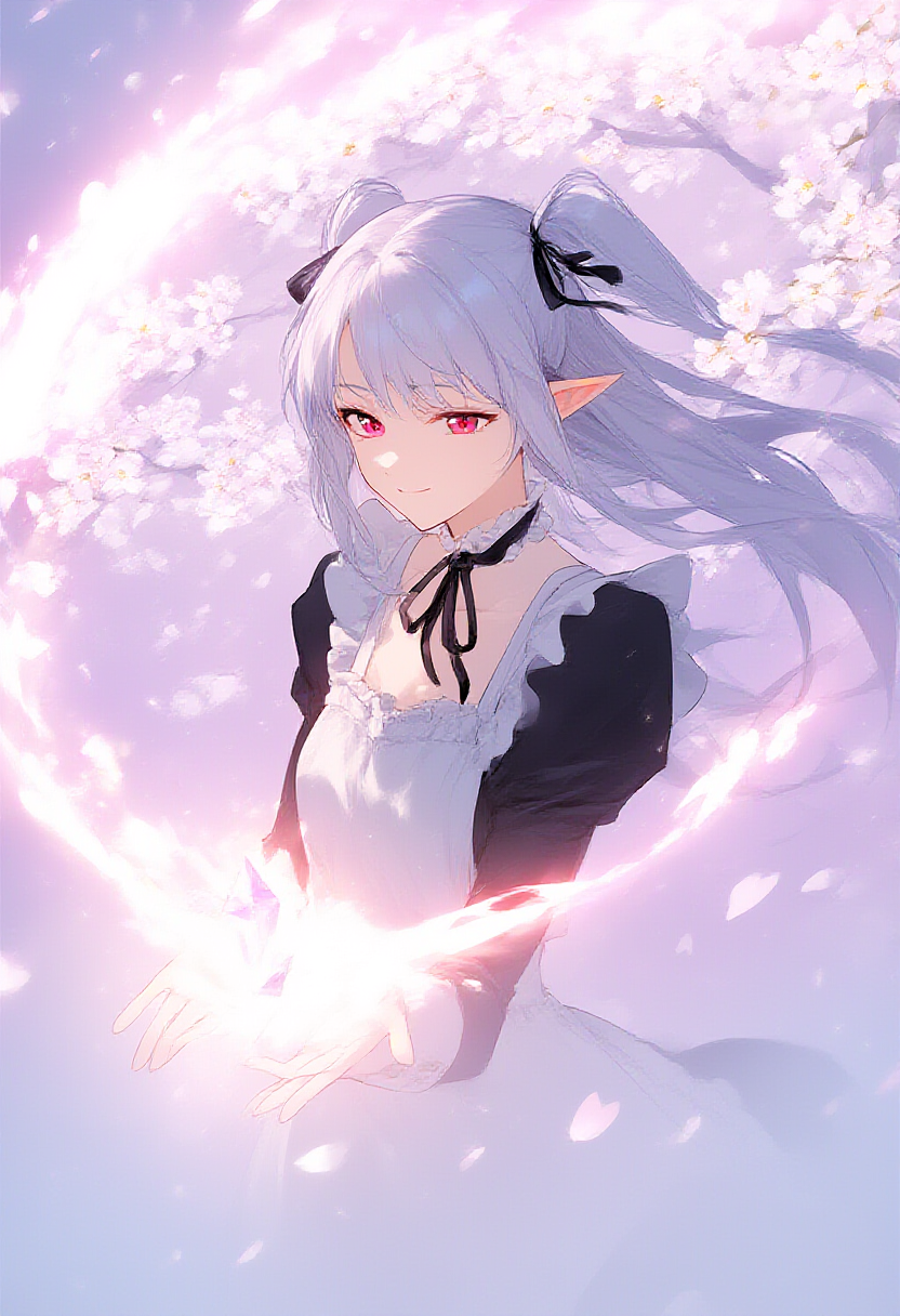 桜とメイドエルフ