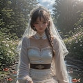 金魚と女性 5枚目