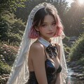 金魚と女性 2枚目