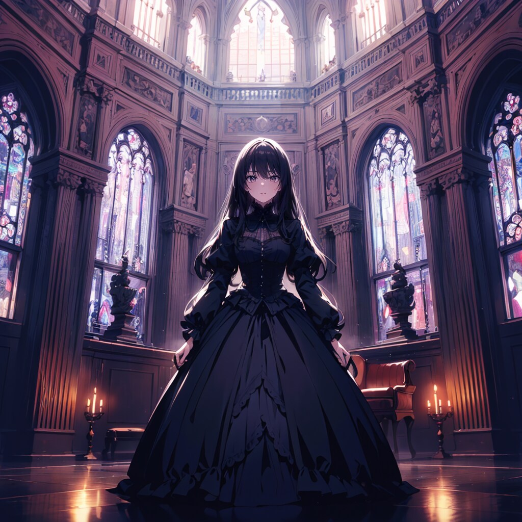 館に佇む少女