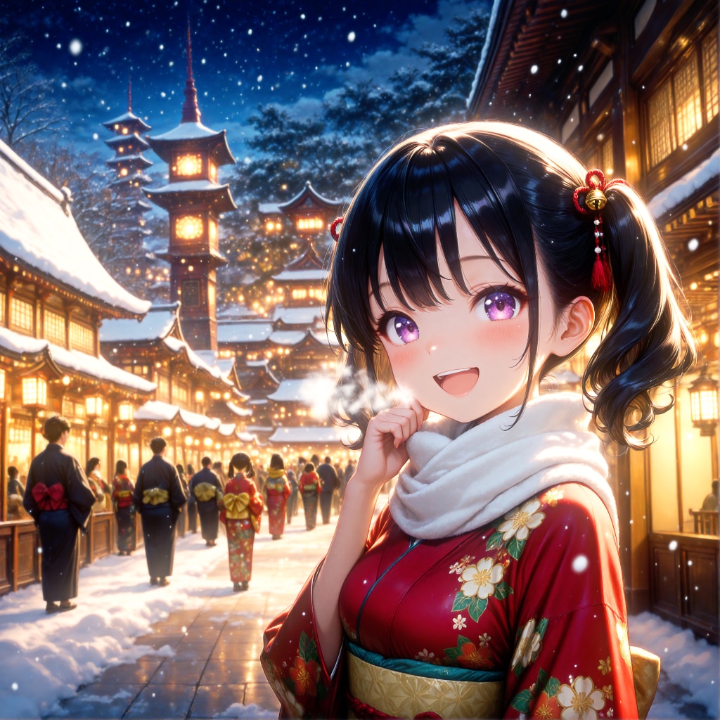 後輩ちゃんと二年参り | の人気AIイラスト・グラビア