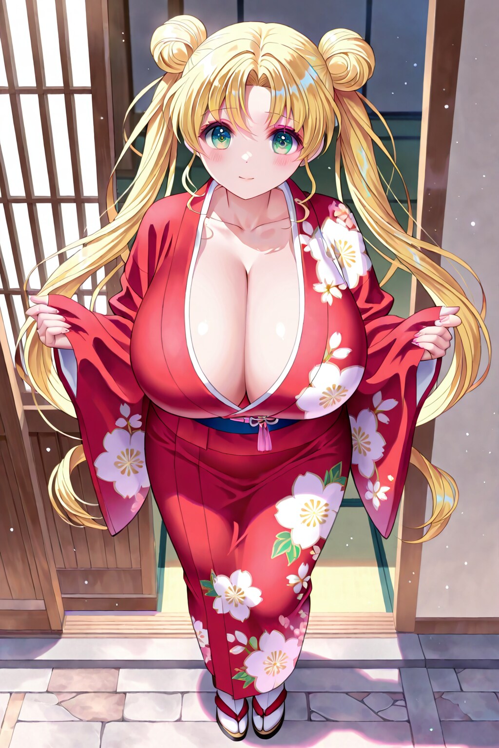 和服　金髪ツインテール♡パート2 | の人気AIイラスト・グラビア