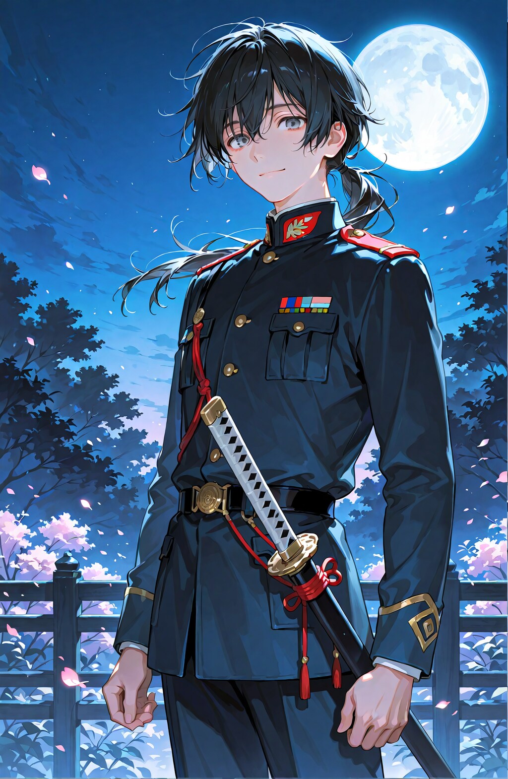 花風に洋装剣士