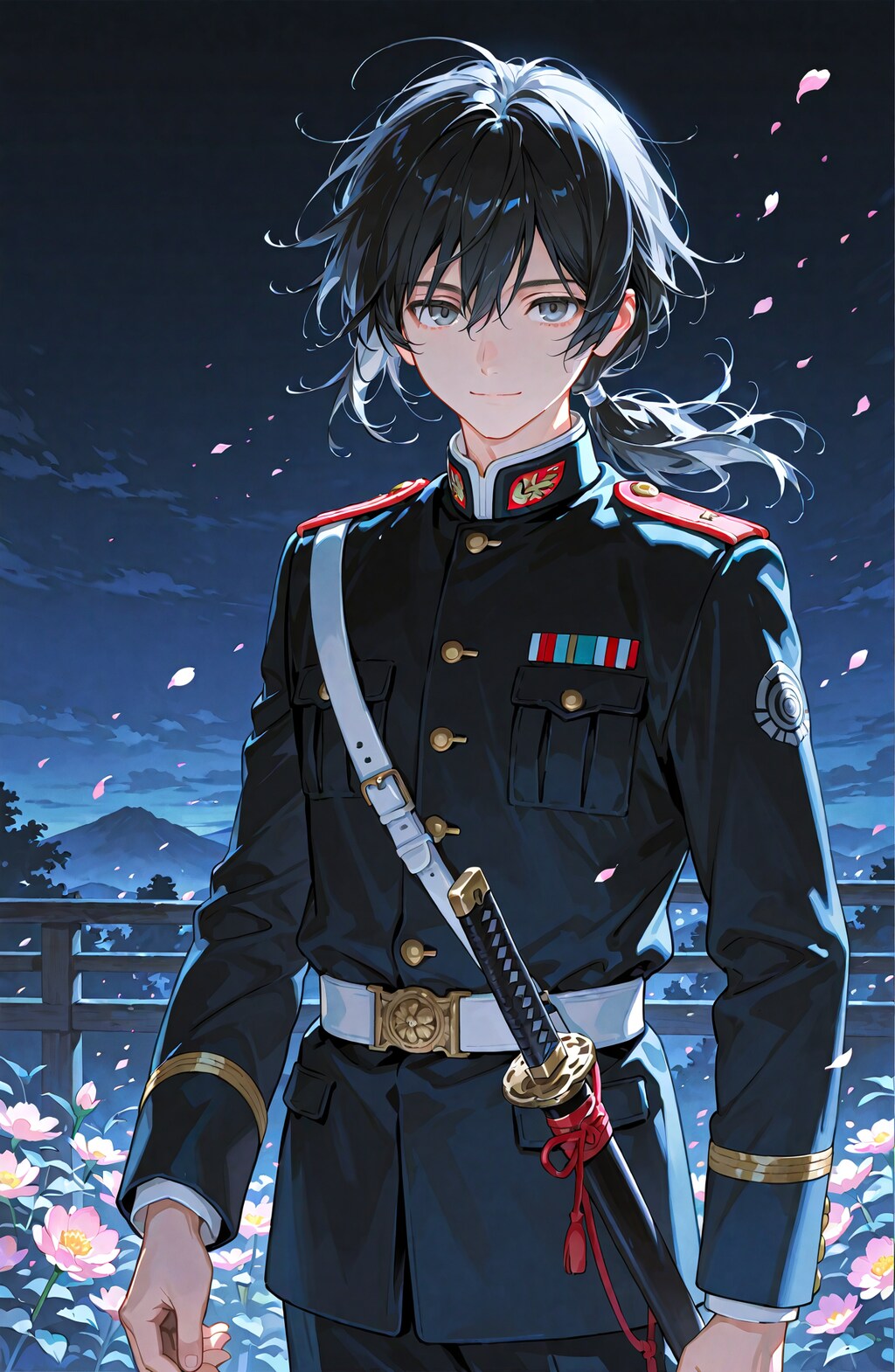 花風に洋装剣士